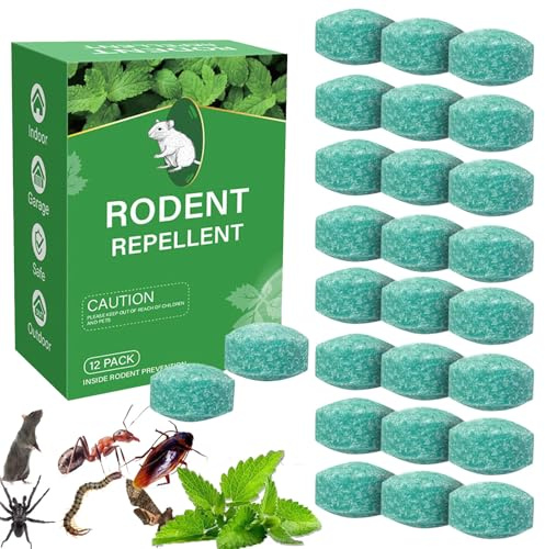 Rattengift Extra Stark mit Pfefferminzöl,36/24/12 PCS Ameisenköderstationen für den Innen und Außenbereich, Mäusegift für Innenräume, Mäuseabwehrmittel Rattenabwehr für Häuser Garten Garagen (B-24PC)