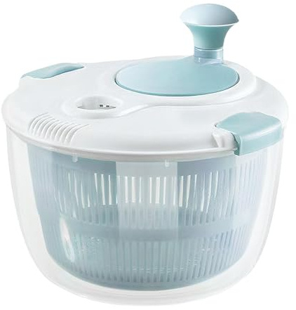 Lettuce Spinner Salad Spinner Kitchen, Hand-crank, Manual, Silent | Vegetable Washer Drain Basket For Kitchen, Spinach, Cabbage, Tomatoes, Potatoes, Chilli, Meal Prep, BBQ, Home Cooking,