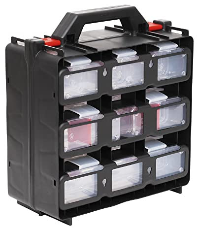 STIER Boîte à outils avec 12 récipients extractibles vide, 1,8kg, 300 x 145 x 330 mm, Organisateur outils, Rangement outils