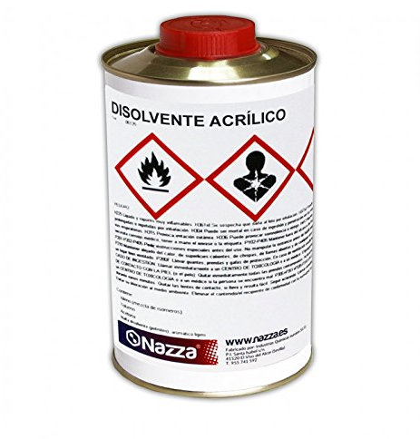 Disolvente Acrílico Nazza | Especialmente adecuado para pinturas acrílicas, transparentes y de señalización | Envase metálico de 1 Litro