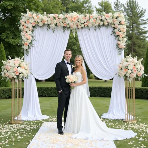 HBBMAGIC 3M × 3m Mariage fête Fond Blanc Rideau, Pas de Plis Doux Photo Mur Anniversaire bébé Douche baptême Rideau de Fond