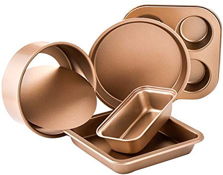 AIZYR Set da Forno per Torte Strumenti di Cottura - Set di Teglie in Acciaio Antiaderente Starter Kit di Cottura Tortiere Tonde/Quadrate Pizza Pan per Il Regalo del Partito