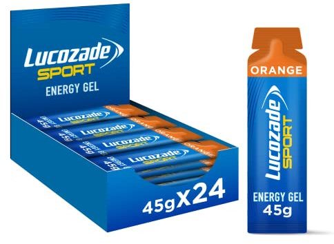 Lucozade Sport Dual-Fuel Energy Gels - Orange 24x45g | Carbohydrate Food Supplement Gel |