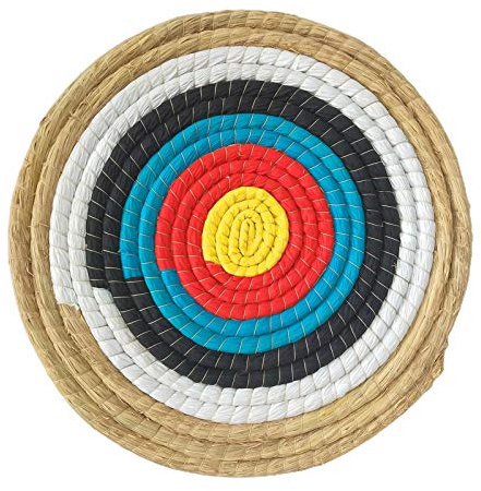sympuk Bersaglio Tradizionale con L'Arco in Paglia Solida 177 x 77 Pollici Frecce Bersaglio con Corda Colorata per Arco ricurvo Arco Lungo Coall'aperto Astonishing