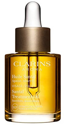 Clarins Santal Face Oil Treatment | Hydrates, Smoothes and Comforts Skin |Calms Redness and Irritations|Visibly Minimizes Fine Lines|Skin Is Immediately Soft*|100% Natural Plant Extracts|Dry Skin Type