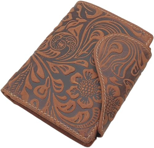 myledershop Cartera de mujer de piel de vacuno, coñac, Einheitsgröße, Moderno