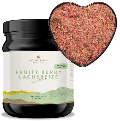 Royal Spice Lachsbeize Fruity Berry 750g - Lachs Beize Trockenmarinade - Fruchtiger Geschmack mit außergewöhnlich feinem Aroma - Einfache Anwendung & Perfekte Ergebnisse ohne Räuchern