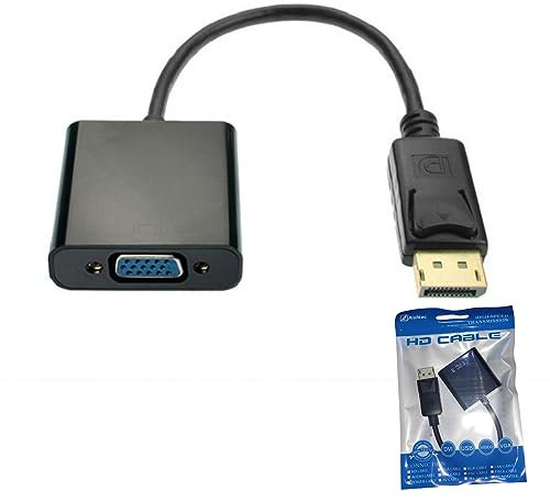 AISHTEC Cable DisplayPort a VGA, 1080P Chapado en Oro Adaptador DP a VGA (Macho a Hembra) Compatible con Laptop, PC