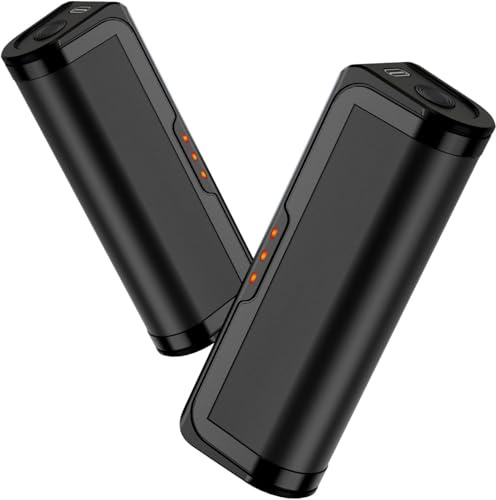 Jonwall Chauffe Mains Rechargeable 2 Pièce, Chauffe Main Reutilisable Electrique Portable avec 3 Niveaux de Chaleur, Chaufferette Main USB à Piles pour Camping, Chasse, Golf Noir