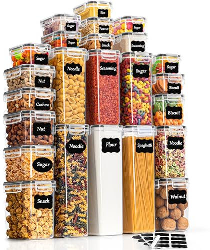 GoMaihe Vorratsdosen mit Deckel Luftdicht Aufbewahrungsbox: 24er Aufbewahrungsbox Küche Set für Mehl Müsli Spaghetti