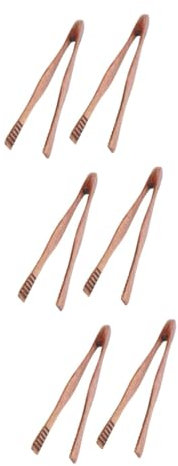 TOPBATHY 6 Pièces Pinces à Pain Pinces De Cuisine En Bois es Pour Cuisiner e à Glaçons e Apéritif En Bois Clip Alimentaire En es à Barbecue Mini Ménage
