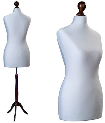 Schneiderpuppe LUCCESI / zum Probierpreis! / Größen S - L (Female) / Torso Size L (40-42) / Wechselbezug grau / Standfuss wenge (kolonial) / Damen - Schaufensterpuppe
