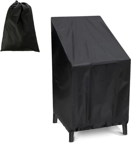 Yitobici Housse de Chaise de Jardin, Housse de Protection Contre la poussière en Tissu Oxford 210D, Housse de Chaise empilable, chaises de Balcon, pour Chaise empilable, 65 x 65 x 120 cm