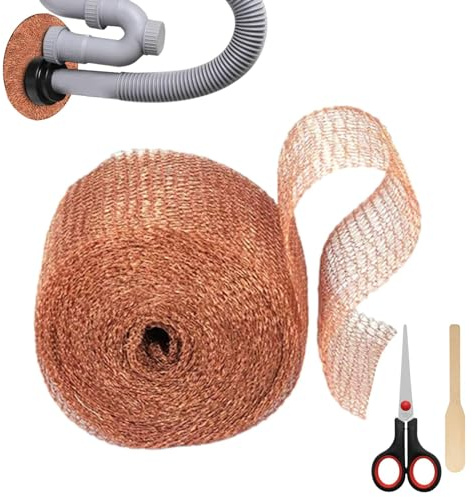 Repellente per Topi Intrecciati in Rame, Rete di Rame | Griglia Protettiva per Topi a Doppio Strato antiruggine in Rame – Copertura dei Fori Flessibile Multifunzionale, barriera a