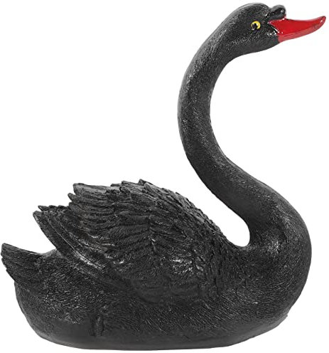 Milisten Schwimmende Schwanenstatue Aus Resin Für Garten Und Teich Lebensechte Dekofigur Wetterfest Und Langlebig Für Kreative Gartenlandschaften Und Fotografie Kleine Schwarze Variante
