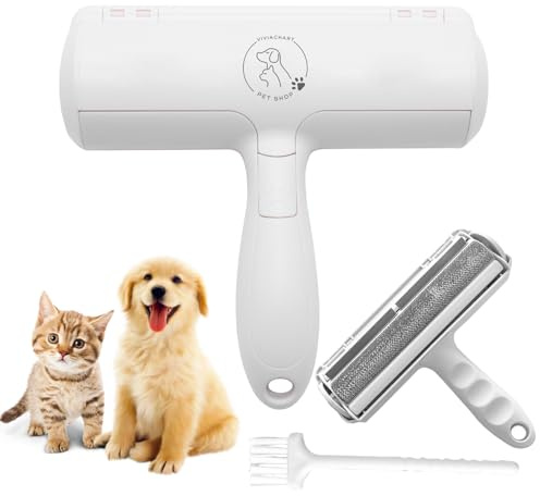 ViviaChart Extra Sticky Lint Roller for Pet Hair Removal – Ideal for Dogs & Cats | Effective Pet Supplies & Grooming Tools | Cat and Dog Hair Remover for Couch & Furniture | Travel Size Lint Roller