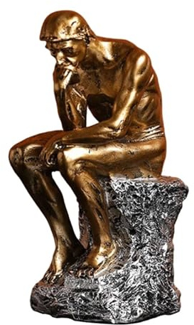 Von Einem Denker Inspirierte Dekorative Statue Aus Harz Abstrakte Skulptur Männlich In Kontemplation Berühmtes Bronze Finish Eines Muskulösen Mannes Im Stil Von Rodin Denkender Charakter Zuhause(C)