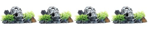 POPETPOP 4 Pièces Ornements De Résine D'aquarium Réservoir Décoration De Crâne D'aquarium Décor sous-Marin Sable Squelette Ornement D'aquarium Trousse Air Artificiel Décor D'aquarium Boîte