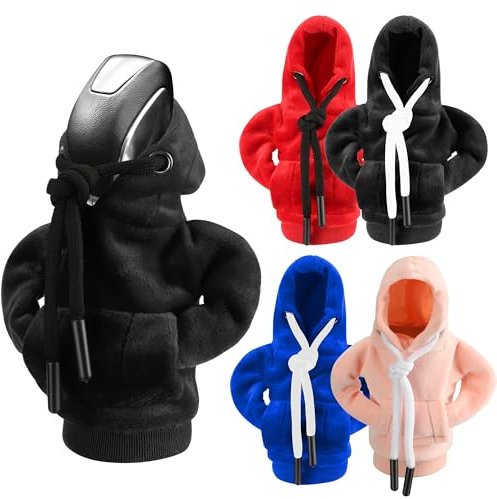 JSMTKJ 4 Stück Schaltknauf Hoodie, Pullover für Schaltknüppel, Universal Schaltknauf Pullover für Auto Dekoratives für die Meisten Fahrzeuge