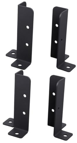 Hoement 4pcs Heavy Duty Post Anchor Brackets for Deck Railing and Mailbox Post, Iron Material with Wear Resistance and High Precision, Suitable for Terrace and Garden Use