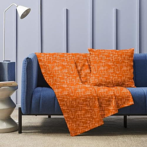 HABITA 33 HOME Plaid Canapé 250x280 cm – Jeté de Canapé Léger – Drap de Lit Printemps/Été – Grand Tissu de Protection pour Canapé et Lit (Orange Amalfi)