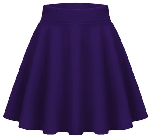 Zeagoo Purple Skirt Ladies' Pleated High Waist Mini Skirt Stretchy Flared Skirt Casual Fashion Style Perfect for Carnival Party Club and School Girl Costumes