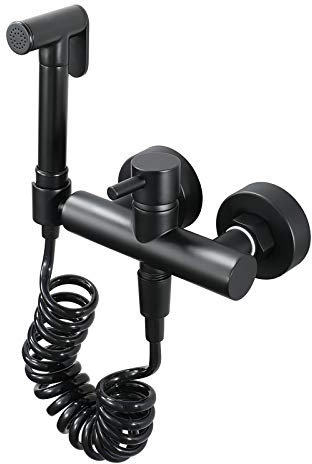 Pulvérisateur De Bidet Portatif En Laiton Pour Couches Lavables, Pulvérisateur De Bidet Noir Mat Pour Toilettes Avec Eau Chaude Et Froide, Pulvérisateur De Bidet Mural À Poignée Unique Pour Eau Chaude