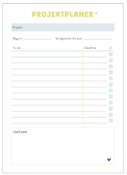 Odernichtoderdoch Notizblock A5 „Projektplaner - Tool für klare Ziele und Deadlines, Notizen, To-Do´s, Checkliste, praktisch & stylisch