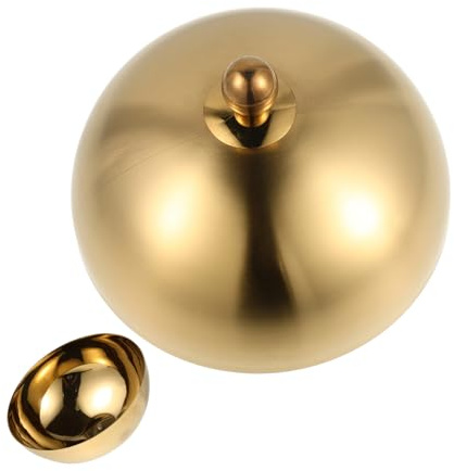 Warmhm Steakdeckel Edelstahl Käseglocke Tellerglocke Edelstahl Tellerglocke Lebensmittelisolierdeckel Kleine Deckel Lebensmittelabdeckung Grillpfannendeckel Golden
