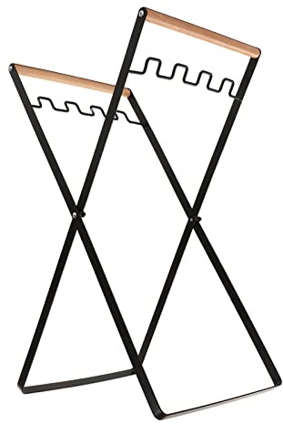 ZLXCAOB Supporto per sacco della spazzatura Supporto pieghevole per sacco per riciclaggio in plastica resistente alla ruggine nero