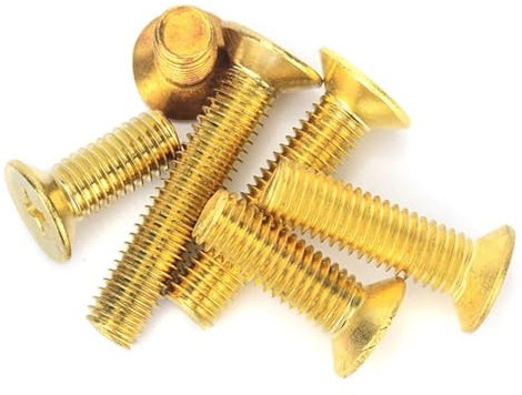 Lot de 4 à 50 vis à métaux à tête fraisée en laiton M2 M2.5 M3 M4 M5 M6 M8, à tête plate cruciforme, filetage métrique, boulon encastré(10mm,M5 (10Pcs))
