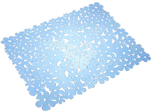 VALICLUD Foldable Lightweight Blue PVC Sink Drainage Mat Non-Slip Kitchen Sink Protector Mat Sturdy Drip for Kitchen Drying and Dish Storage