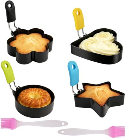 4 Pièces Moule Oeuf au Plat, Moules à œUfs en Acier Inoxydable Poêle