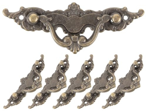 MAGICLULU 6 Stück Europäischer Antiker Schrankgriff aus Zinklegierung mit Ergonomischem Griff für Schränke und Kleiderschränke Retro Bogenform für Möbelbeschläge und Heimverbesserung