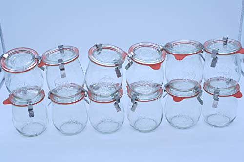 12 Weckgläser 220 ml Tulpe Tulpenglas KOMPLETT Tulpengläser WECK Gläser 1/4 Liter Einweckgläser Einkochgläser Einmachgläser