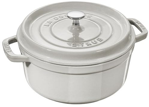 Staub Truffe - Olla redonda (26 cm), color blanco