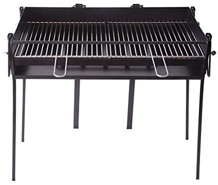 Lepantogarden Barbacoa grande carbón rectangular chapa 80x40 barbacoa portátil con patas desmontables y parrilla.