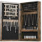 SONGMICS Armoire à Bijoux Murale, Organisateur de Bijoux, Rangement, Verrouillable, avec Miroir, Peu Encombrant, Surface en Marron Rustique et Doublure en Noir JJC051K01