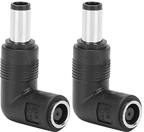 Goshyda 2pcs Adaptateur Femelle à Mâle, Portable Droit au Coude 7,4 X 5,0 Mm à 7,4 X 5,0 Mm, pour Prise Adaptateur pour Ordinateur Portable / Tournée en Coude, Noir