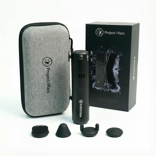Project Mars Mini Massagepistole Klein & Leicht – Elektrisches Handmassagegerät aus Aluminium mit 8 Aufsätzen & Koffer – 7800 U/min Tiefengewebe Faszienpistole für Nacken Schulter Rücken Geschenkidee