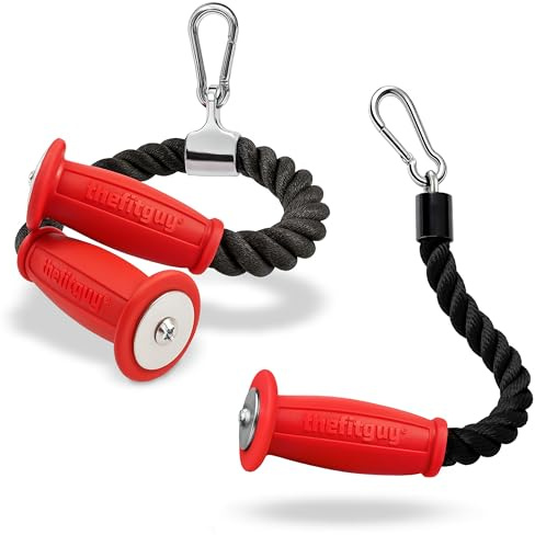 THEFITGUY 2 Ergonomic Tricep Ropes | 30 & 16.5 | Non-Slip Cable Attachment | Wrist Pressure Relief | Grip Strength, Forearm Activation | Home & Commercial Gym Accessory, For Cable Machine, Smart Gym