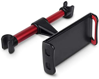 BEYEE Car Headrest Tablet Mounts, 360 Degree Rotating Backseat Holder,Compatible with iPad Pro 10.5'',Galaxy,Switch, Fire, All 4'' - 10.5''Tablets (Red)