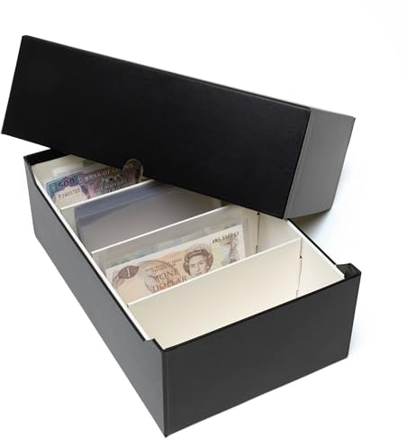 Leuchtturm 368381 Archivbox Logik für 500 Banknoten aller Art - Kunststoff - schwarz - 307 x 205 x 100 mm - Sammelbox