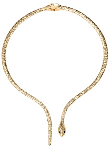 Cupimatch Halskette Damen Schlange Choker: Ägyptisches Halsband Gebogener Manschette Schlangen Cocktail Punk Halskette Hip Pop Schmuck für Frauen Mädchen
