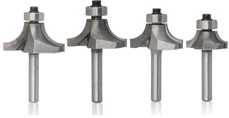 4 Teile/satz 1/4 6,35 MM Schaftfräser Holzschnitzerei Radius Runde Überkante Formfräser Fräser for Holz Holzarbeiten