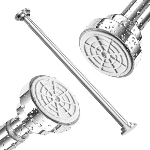GQC Teleskopstange aus Edelstahl, Ausziehbare Duschvorhangstange ohne Bohren, Gardinenstange zum Klemmen, Rutschfeste Klemmstange für Vorhang, Schrank, Badezimmer, Fenster, Türen,(45-132cm)