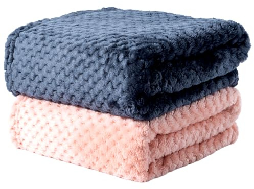 SLSON 2 Decken Hundedecken Katzendecken,Weiche Doppelseitige Haustierdecken für Sofas, Stühle,Autos,Reisen und Haustiere Warm Halten,Maschinenwaschbar,70×100 cm (Hellgelb und schwarz grau)