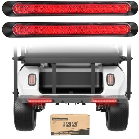 10L0L Universal Golf Cart Taillights - 12V Golf Cart Brake Light Kit with Turn Signal, Tail Lights for Golf Carts, ATV, UTV, and Cars - Easy Direct Wiring & 34‘’ Extended Cable