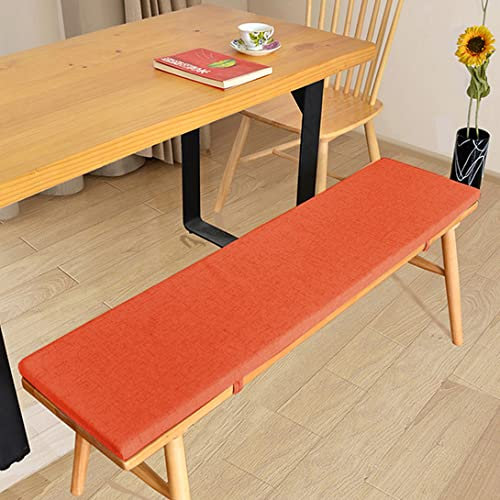 Bankkissen für 2- und 3-Sitzer-Gartenbank, 140 x 30 cm, lange Stuhlauflage für Terrasse, Schaukel, Innenbereich, Essbank, Orange, bunter Komfort