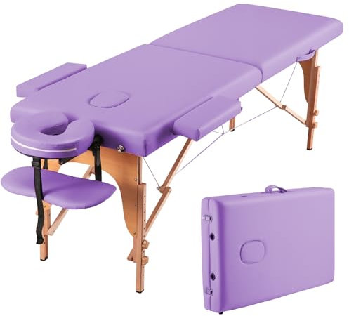 BODIOO Tragbarer Massageliege Klappbar Massagetisch Massagebett Wimpernbett Gesichtsbett SPA-Bett Tattoo-Tisch Höhenverstellung mit Zubehör & Tragetasche 2-teilig aus Holz